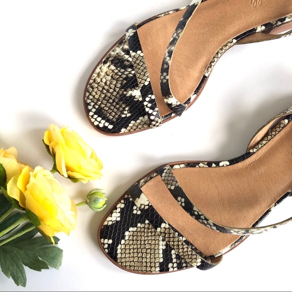 Madewell • Heidi Slingback Snake Embossed Sandals - Picture 2 of 10